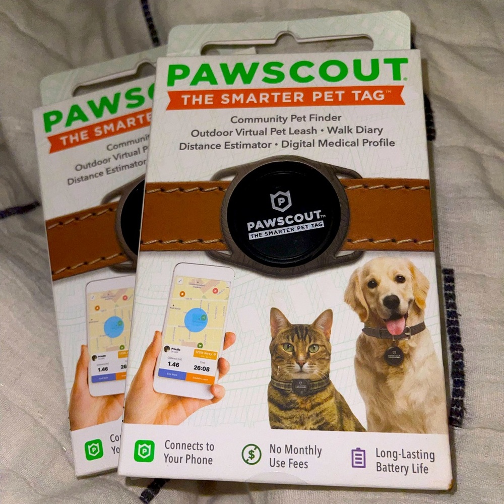 New! Pawscout Smarter Pet Tag w/ app tracker.